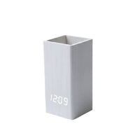 Wood Desk Clock Holder Office Item Space-Saving LED Pen Holder Clock Easy to Read Open-Top Smooth Finish for Desktop