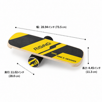 Balance Core Training Exercise Equipment, Wooden, Yellow & Black, For Kids & Adults, Indoor Play, Surfing, Ski Practice