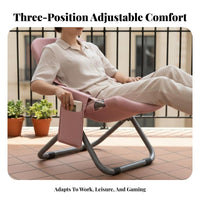 Reclining Function Foldable Recliner Sofa-Like Comfort Lounge Chair Sturdy Frame Portable Furniture Erand Gonomic for Office Workers, Homeowners, Balcony, Outdoor, Backyard, Poolside