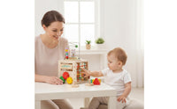 Early Learning Wooden Activity Cube Color Recognition Educational Busy Cube Safe and Sturdy for Children, Toddlers, Home, Preschool