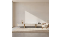 TV Cabinet with Stainless Steel Legs Modern Rocktelevision Cabinet Cabinet Minimalist Low-Profile Media Console for Living Room, Apartment