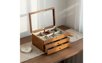 Large Capacity Walnut Jewelry Box Delicate Finish Wooden Jewelry Box