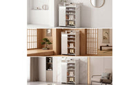 5-Tier Folding Shoe Cabinet Narrow Foldable Shoe Cabinet Portable Furniture Compact for Hallway