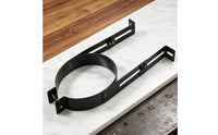 Black Metal Chimney Pipe Wall Bracket Slotted Arms Chimney Pipe Support Bracket Matte Finish Heating Hardware Welded Construction