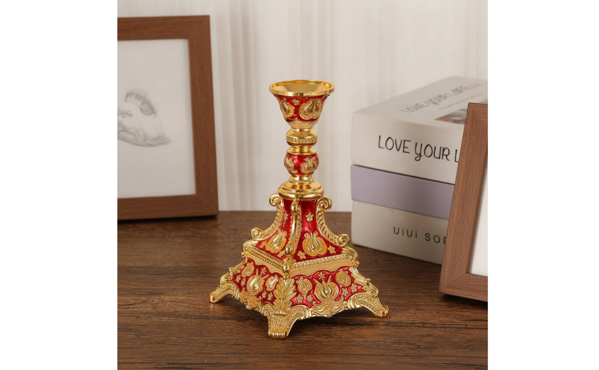 Candlestick Holder Ornate Candle Holder with Feet Antique for Weddings