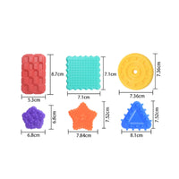 6 Pieces Stress Relief Textured Sensory Block Easy to Clean Silicone Sensory Stone Calming Textured Silicone Cube Quiet for Children