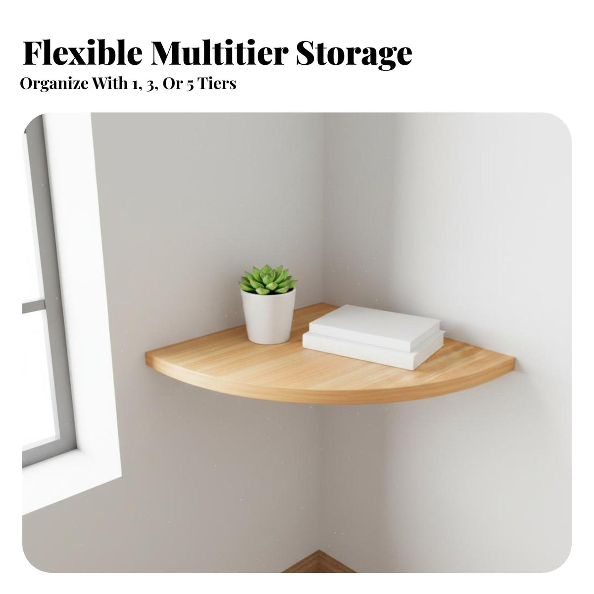 Space-Saving Quarter-Circle Floating Shelf Minimalist Design Small Item Stand Multi-Purpose Wall Decoration Easy Installation for Homeowners, Collectors, Living Room, Bedroom, Home Office, Bathroom