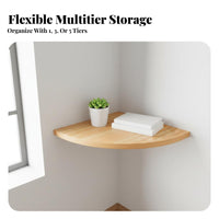 Space-Saving Quarter-Circle Floating Shelf Minimalist Design Small Item Stand Multi-Purpose Wall Decoration Easy Installation for Homeowners, Collectors, Living Room, Bedroom, Home Office, Bathroom
