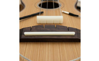 ABS Ukulele Bridge Set Braided Lead Ukulele Saddle Nut Kit Metal Plug Replacement Hardware Dark Brown