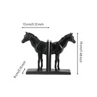 Horse Bookends Functional Carved Bookends Classic Book Holders for Bookshelf, Desk