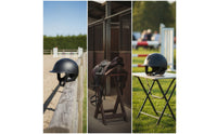 Equestrian Riding Helmet Matte Riding Helmet with Chin Strap Ventilated Adjustable for Equestrians, Stables