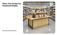 Versatile Promotional Display Rack Sturdy Shop Island Display Heavy Duty Multi-Level Retail Shelf Stable Frame for Vendors, Retailers, Shopkeepers, Supermarkets, Convenience Shop S, Shopping Malls, Cosmetics Shops