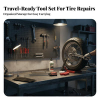 Tire Iron Spoon Lever Set Tire Lever Tool with Rim Protectors Hardened Steel for Mechanics, DIY Enthusiasts, Roadside Emergency, Home Garage
