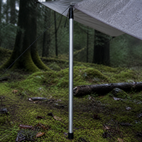 Adjustable Aluminum Awning Pole with Silicone Anti-Thunder Cap for Outdoor Camping Tent Sunshade