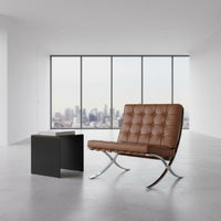 Designer Look Century-Century Modern Pavilion Chair Minimalist Design Armless Chair with Chrome Frame Fully Assembled for Living Room, Office, Reception Area