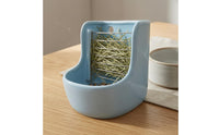 Metal Divider Hay and Feed Dish Glazed Ceramic Hay Rack Two-in-onePurpose Grass Rack with Basin Horizontal Rods