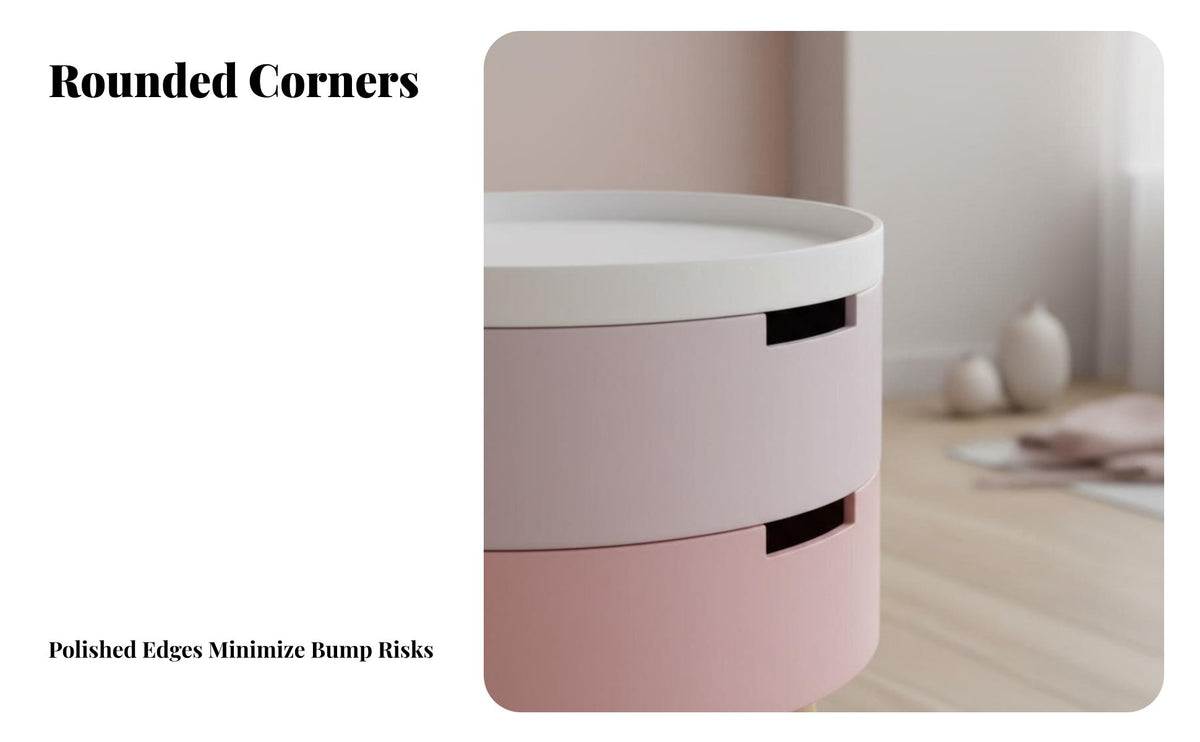 Nordic Design Round two-in-onelevel Nightstand Minimalist & design 2-Tier Round accent Table Space-Saving Storage compact Multi-Functional for Apartment Dwellers, residents, Students, Balcony, Living Room, Bedroom, Small areas