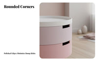 Nordic Design Round two-in-onelevel Nightstand Minimalist & design 2-Tier Round accent Table Space-Saving Storage compact Multi-Functional for Apartment Dwellers, residents, Students, Balcony, Living Room, Bedroom, Small areas