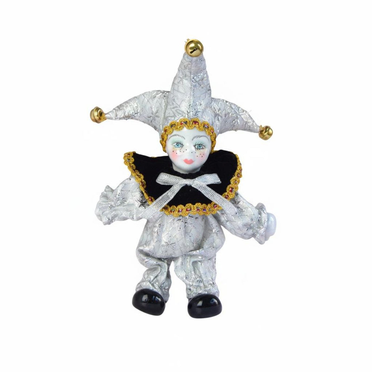 Gift Ceramic Clown Statue Decorative Porcelain Clown Doll Collectible Harlequin Doll Giftable for Collectors, Display Shelf