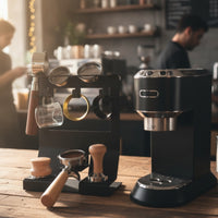 Multi-Hook Countertop Coffee Tool Organizer with Hooks Space-Saving Espresso Accessory Stand with Base Compact Espresso Tamping Station Sturdy for Baristas, Cafes