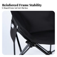 Foldable Low-Slung Folding Chair Lightweight Portable Seat Quick Setup stretchdoor Furniture with storage pocket for Anglers, Campers, Beachon the moveers, Fishing, Camping, stretchdoor meal, stretchdoor meals