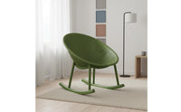 Minimalist Aesthetic Nordic Bowl Seat Rocker Ergonomic Design Modern Sled Rocking Chair Heavy Duty Single Lounge Rocker Weatherproof for Living Room, Bedroom, Balcony, Patio