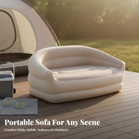 Double Inflatable Sofa Bed Two-wayUse Design Convertable Inflate Couch Space-Saving Storage Portable Furniture for Campers, Outdoor Adventurers