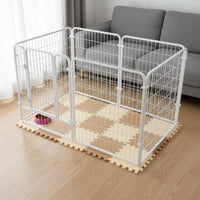 Heightened Design Modular Dog Pen with Divider Large Space Indoor Pet Fence Chew Resistant Heavy Duty Metal Pet Enclosure for Young Dogs
