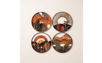 4 Pieces Wall Plaques Bohemian Plaques with Cutout Motifs for Living Room, Bedroom