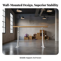 Floor Mounted Dance Barre Professional Grade Double Dance Barre Steel Core Reinforced Leg Stretching Bar for Dancers, Beginners