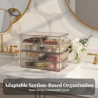 Clear Drawer Organizer Space-Saving Desktop reachory debrisproof for Desk, Adults