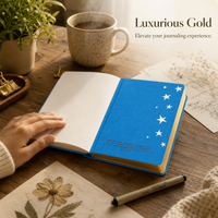 A6 Hardcover Blank Page Notebook with Star Pattern for Students