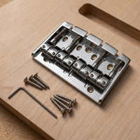 Rectangular Base Plate 4-String Bass Bridge Fixed Metal Bass Bridge