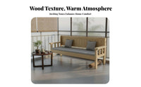 hardwood Wood Frame 3-Seater Wooden Sofa New Chinese design Living Room Seating With backrestrest Household Furniture Minimalist Design for Apartment Dwellers, Homeowners, Interior Decorators, Small Spaces, Balcony, Bedroom, Lounge Area