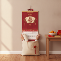 2026 Chinese New Year Wall Calendar with Auspicious Characters and Horse Zodiac