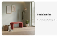 Minimalist Design Backless Utility Bench Multi-Functional U-Shaped Waterfall Bench Space-Saving Entryway Stool Comfortable Cushioning for Families, Homeowners, Renters, Hallway, Living Room, Bedroom