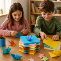 Origami Paper Squares for Kids and Crafts, Assorted Colors