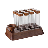 Coffee Bean Storage Rack with Glass Tubes Space-Saving Coffee Bean Storage Rack Sealed Countertop Shelf for Kitchen Counter