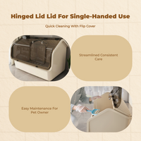Jumbo Enclosed Cat Litter Box, Odor Control, Almond Cream