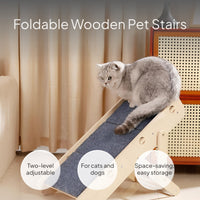 Foldable Wooden Pet Ramp, Adjustable Cat Scratching Board