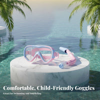 Anti-Fog Kids Snorkel Set Leak-Proof children's Diving Mask and Snorkel No Leaking for Junior, Beginners, Swimming, Beach, Vacation