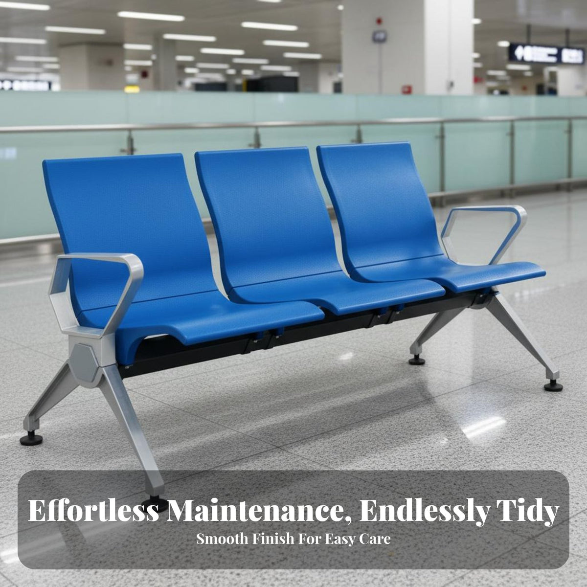 Airport Waiting Chair Polyurethane Upholstery Multi-Seater Waiting Bench Easy to Hygienic Medical Reception Bench for Passengers, Patients, Lobby