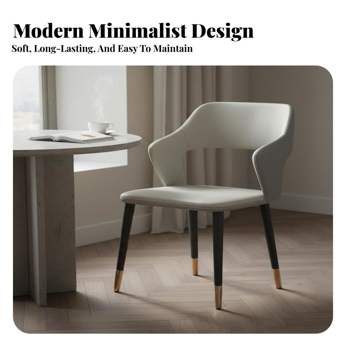 Anti-Scratch Feet Modern Dining Chair Non-Slip Foot Pads Textile Upholstered Accent Chair Sturdy Metal Legs Upholstered Armchair Long-Lasting for Homeowners, Restaurant Owners, Students, Bedroom, Kitchen