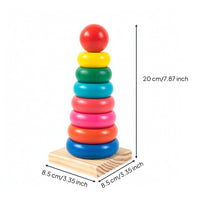 Wooden Stacking Piling Toy Rainbow Piling Toy Educational Rainbow Stacker for Young Children, Infants, Nursery, Preschool