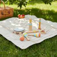 6 Pieces Children's Percussion Set Natural Wooden Musical Instrument Set Toddler Percussion Instrument Kit Early Learning