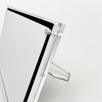 Clear Acrylic Photo Frame, Freestanding Desktop Photo Frame, Frameless Photo Block Frame, Double Sided Display for Family