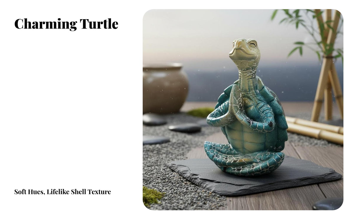 Stretching Turtle Figurine Meditation Pose Meditating Statue Unique Gift House Decoration for Garden, Office