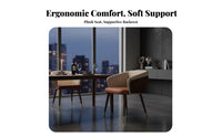 Modern Dining Chair with Backrest Thick Padded Cushion Upholstered Wood Armchair Easy Assembly Upholstered Dining Armchair for Restaurant, Living Room