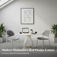 Distinctive Irregular Shape Asymmetrical Pedestal Table Light Luxury Pedestal Dining Table Italian design Household Furniture Minimalist Design for Apartment Dwellers, Interior Designers, Small areas, Restaurant, Living Room, Kitchen