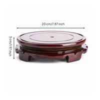 Wooden Turntable Red Finish Rotating Display Stand Round Display Base